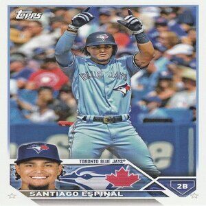 Santiago Espinal - 2023 Topps Toronto Blue Jays MLB Series Card - Number TOR-4